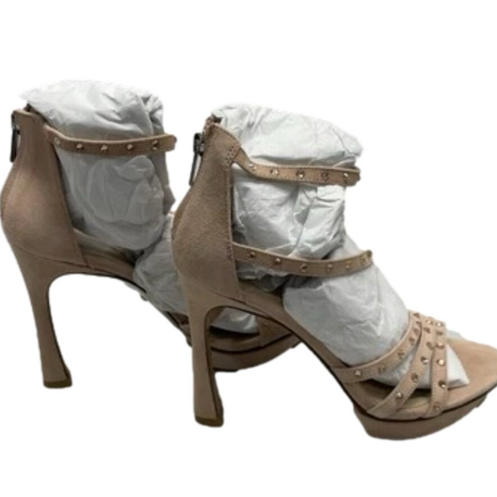 NEW PELLE MODA Women's 9M Neela Blush Kid Suede Platform Heels
